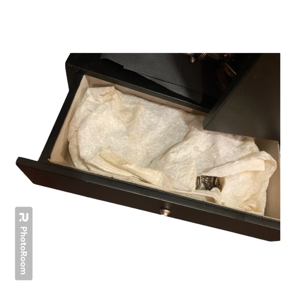 Wood Jewelry Box - Black - NEW